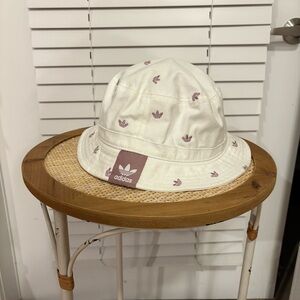 Adidas White and Purple Bucket Hat